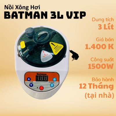 Nồi Xông Hơi BATMAN dung tích 3 lít (Giá 1.400k)