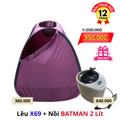 Combo Lều Xông Hơi Gấp Gọn X69 và Nồi Xông Hơi (15)