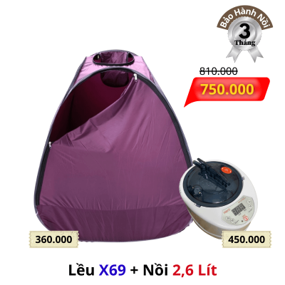 Combo Lều Xông Hơi Gấp Gọn X69 và Nồi Xông Hơi (16)