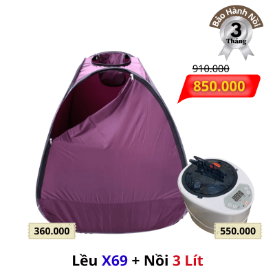 Combo Lều Xông Hơi Gấp Gọn X69 và Nồi Xông Hơi (18)
