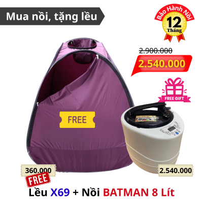 Combo Lều Xông Hơi Gấp Gọn X69 và Nồi Xông Hơi (24)
