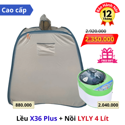 Trọn bộ Lều Xông Hơi X36 Plus và Nồi Xông Hơi Lyly 4 lít